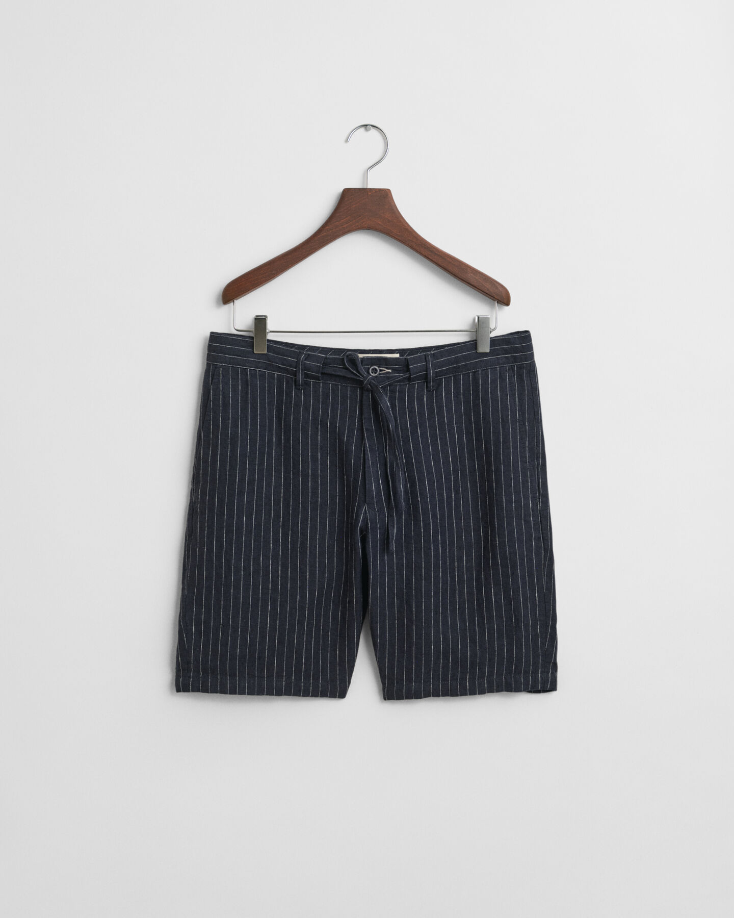 Regular Fit Pinstripe Leinen Shorts