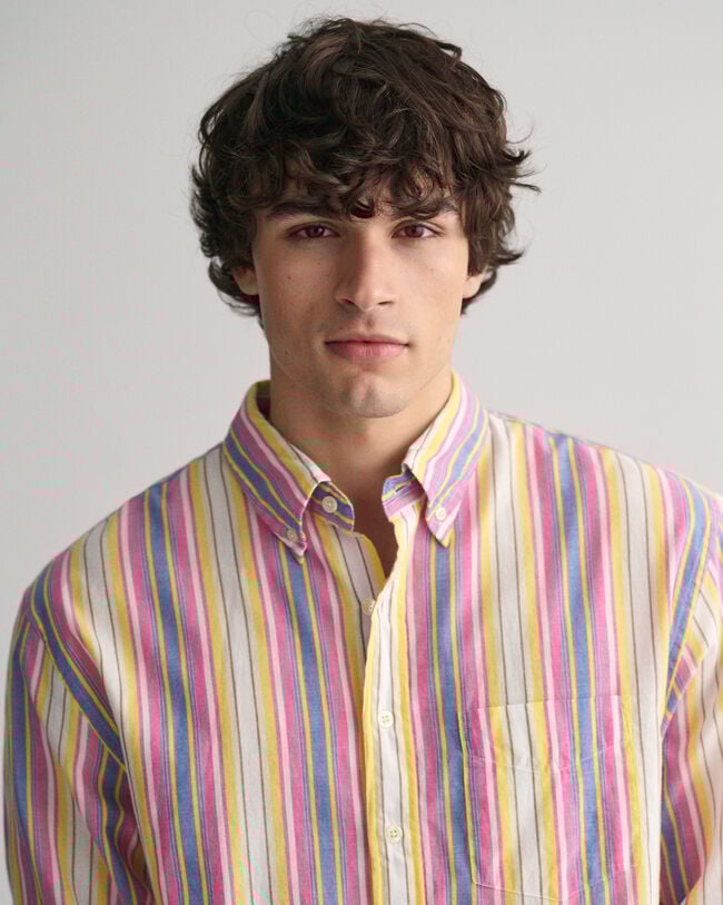 Relaxed Fit Hemd mit bunten Streifen