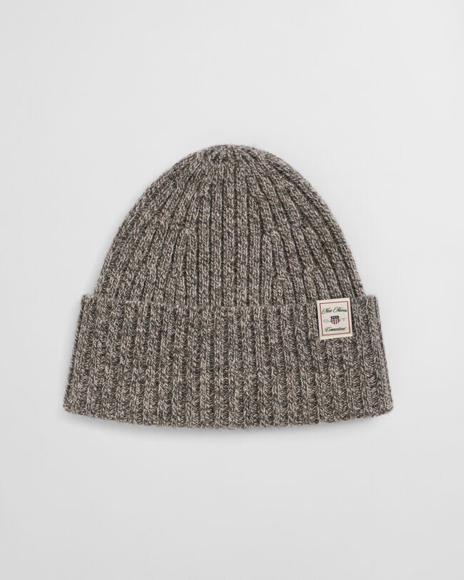 Mouliné Beanie aus Wollmix