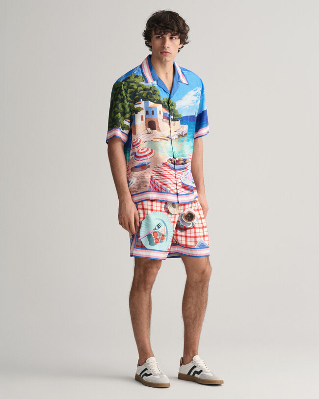 Seiden-Shorts mit Print
