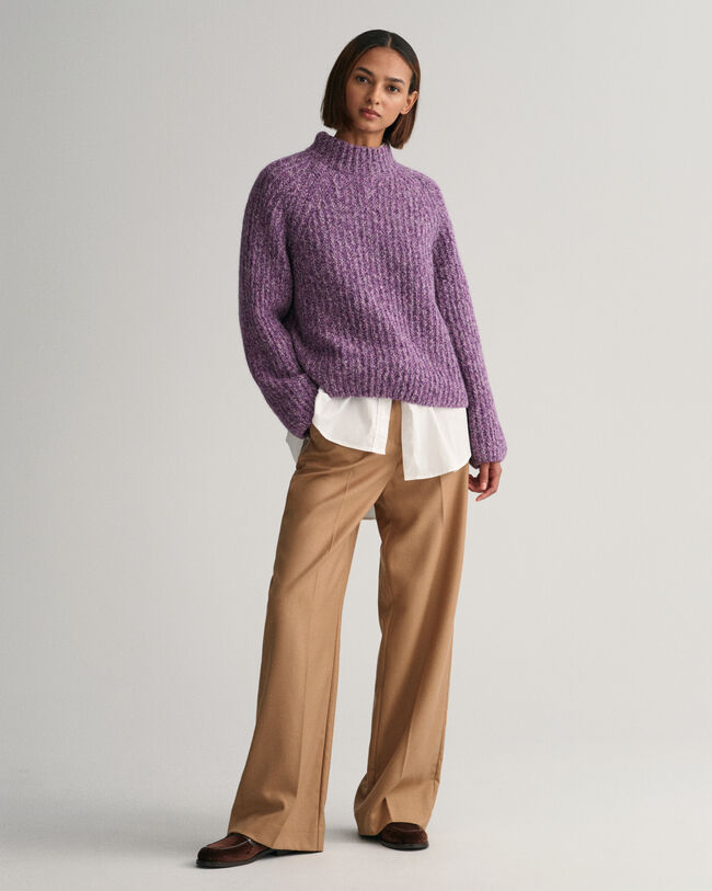 Mehrfarbiger Pullover mit Stehkragen