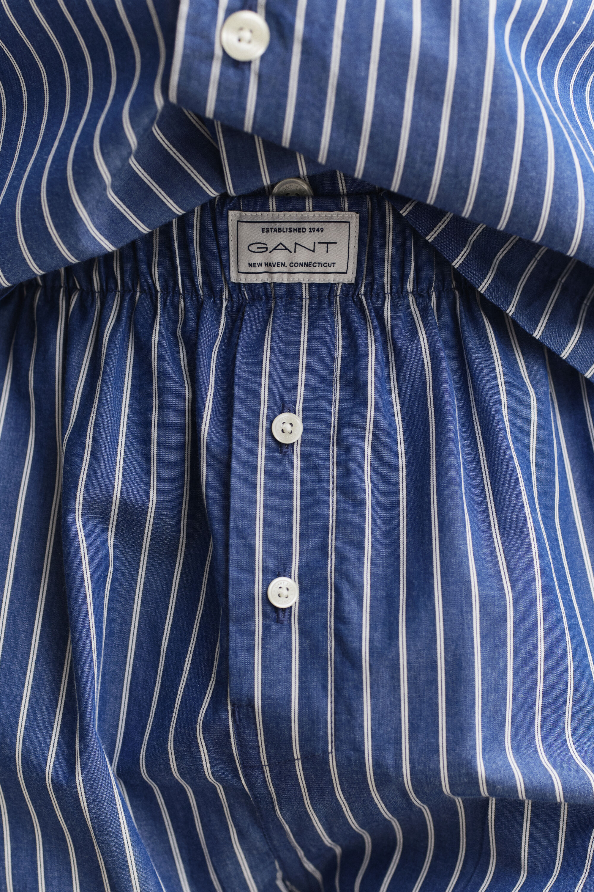 Gestreifter Pyjama aus Popeline