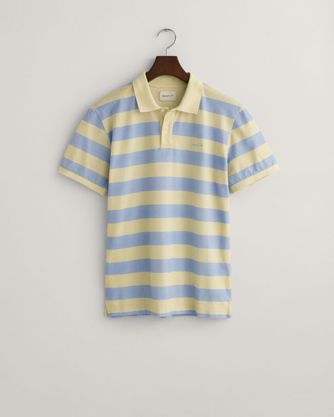 Heavy Washed Poloshirt mit Streifen