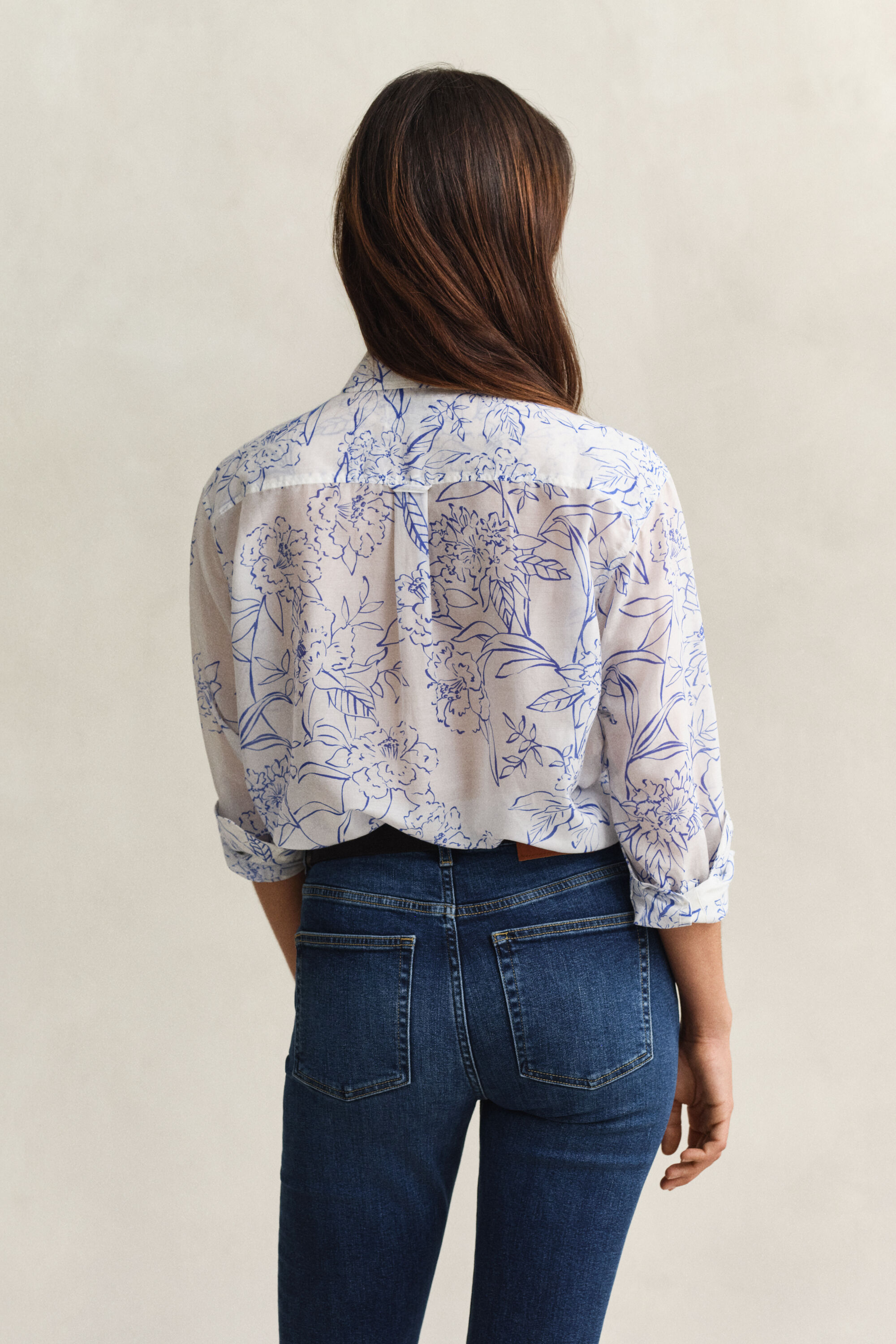 Baumwoll Seiden Bluse mit Blumenprint