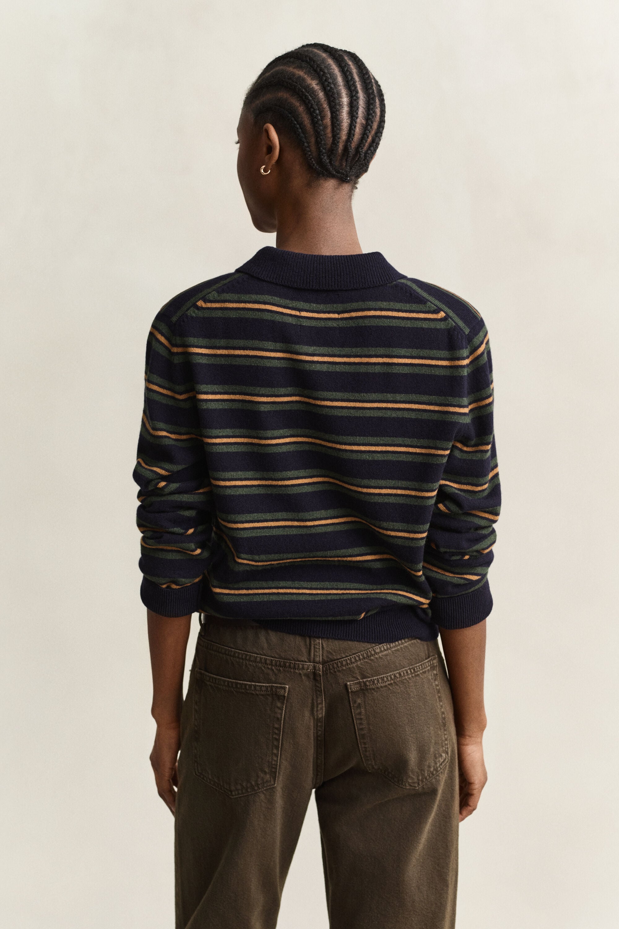 Gestreifter Rugger aus ultrafeiner Lambswool
