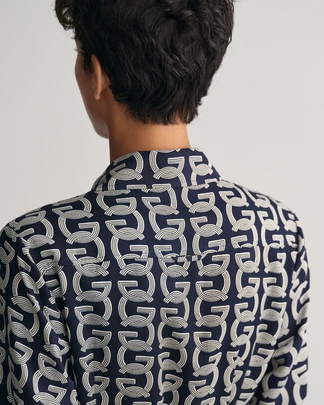 G Patterned Hendblusenkleid