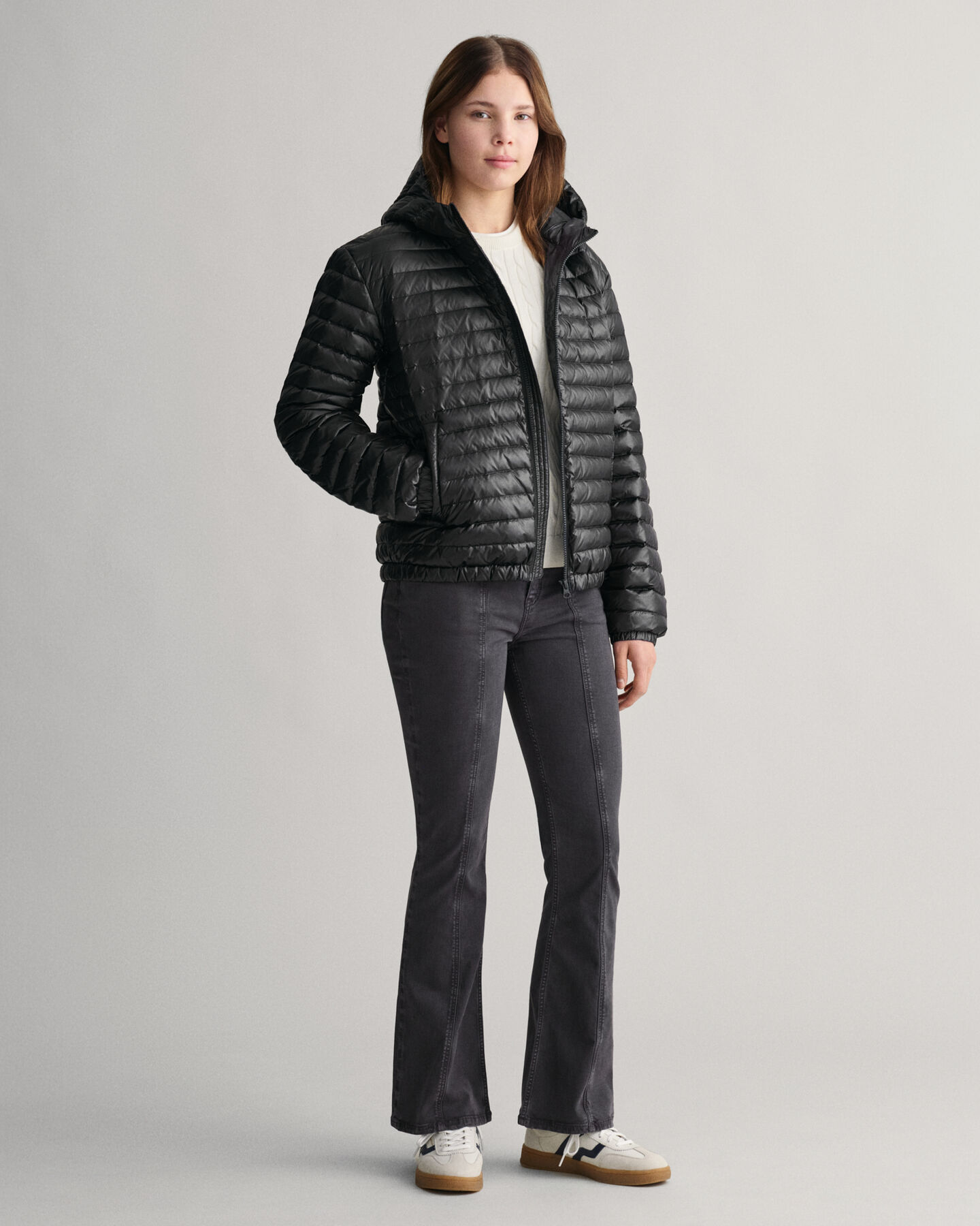 Teens Shiny Leichte Daunensteppjacke