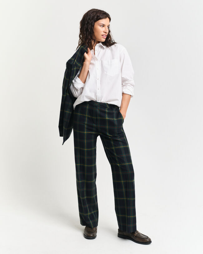 Karierte Anzughose mit geradem Bein