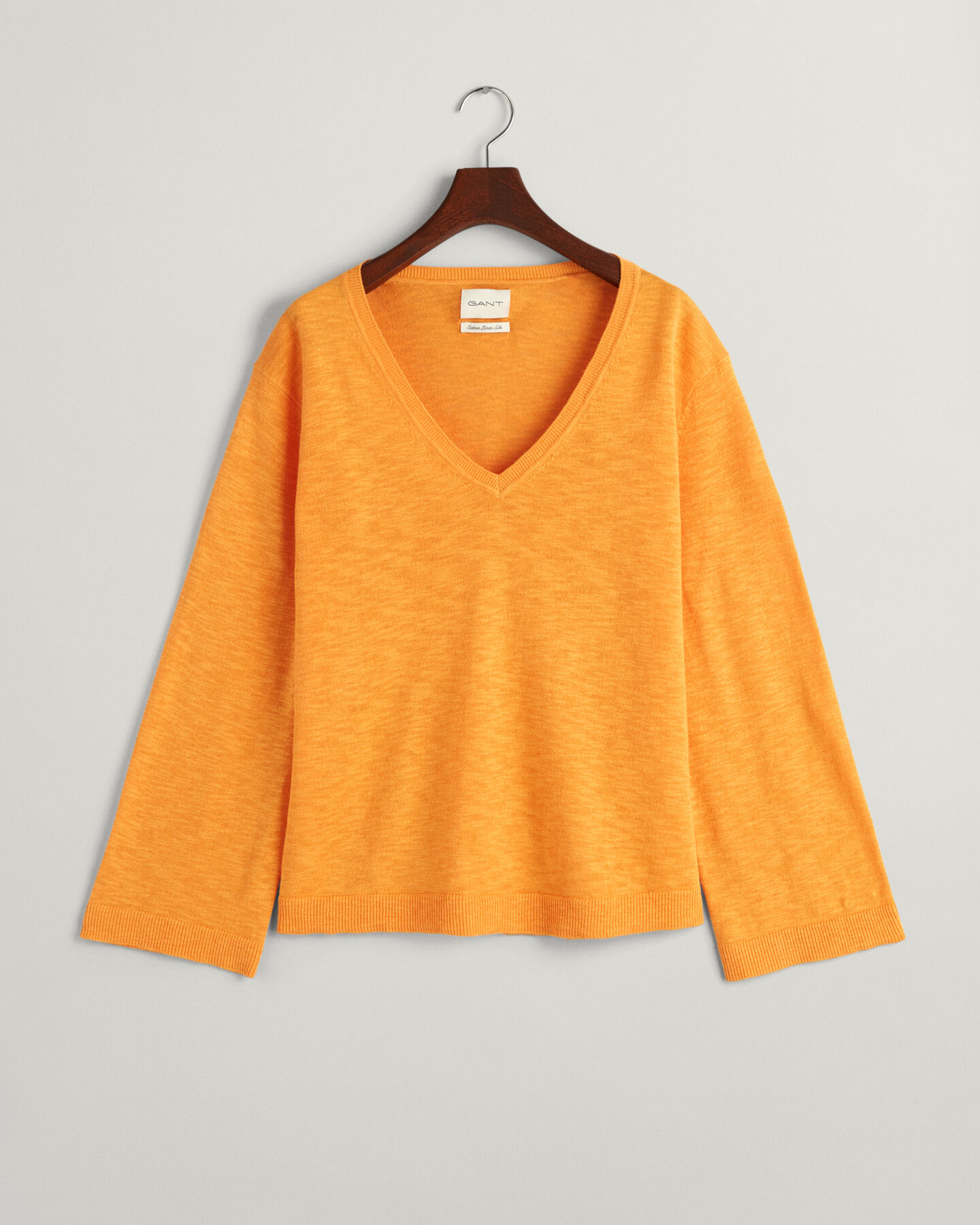 V-Neck Pullover aus Leinenmischgewebe