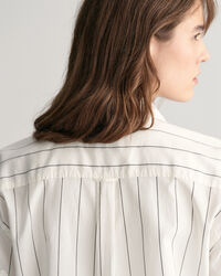 Gestreifte Relaxed Fit Luxury Oxford Kurzarmbluse