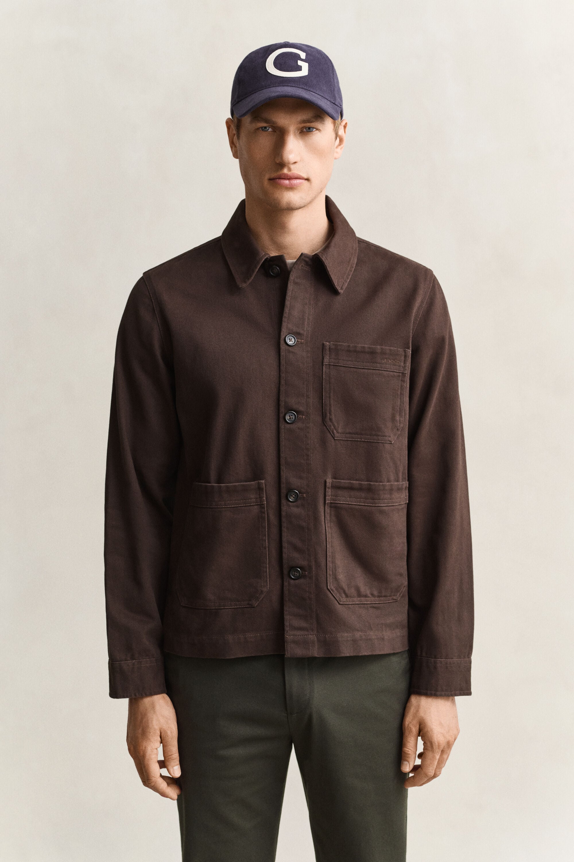 Hemdjacke aus gebürstetem Twill