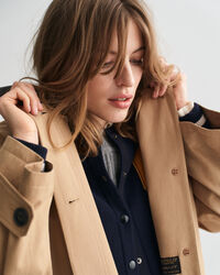 Kurzmantel mit Lederkragen