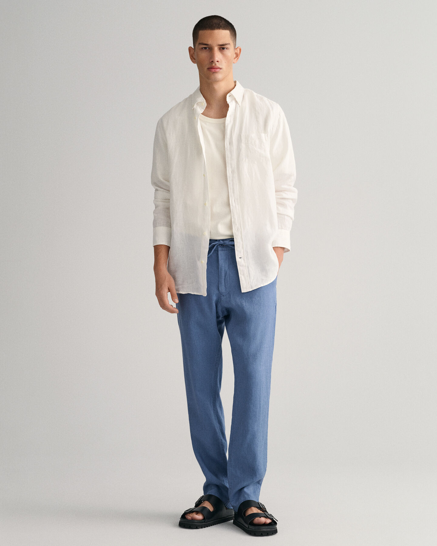 Relaxed Fit Leinen Kordelzughose