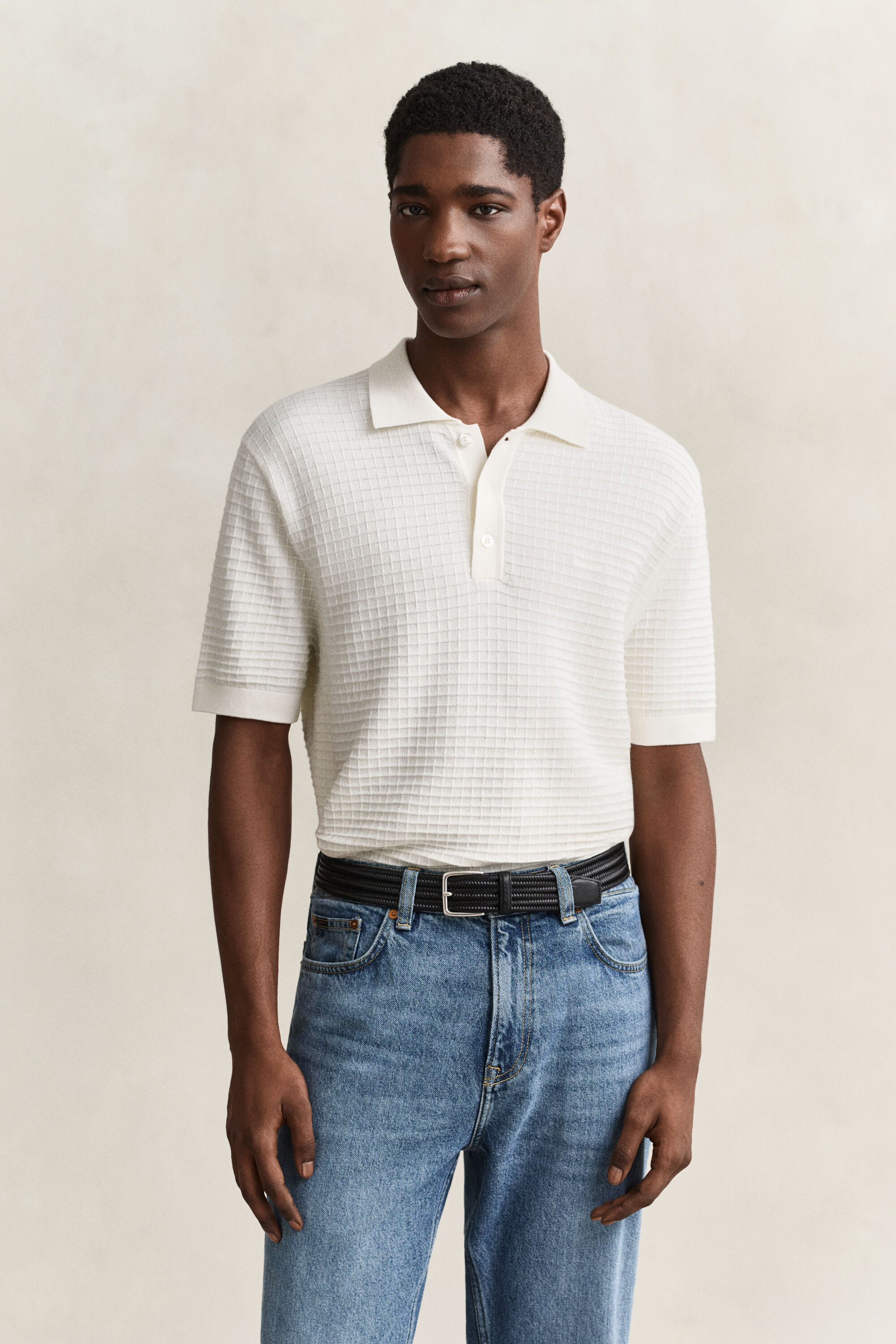 Strukturierter Polopullover