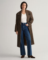 V-Neck Pullover aus Stretch-Baumwolle mit Zopfmuster