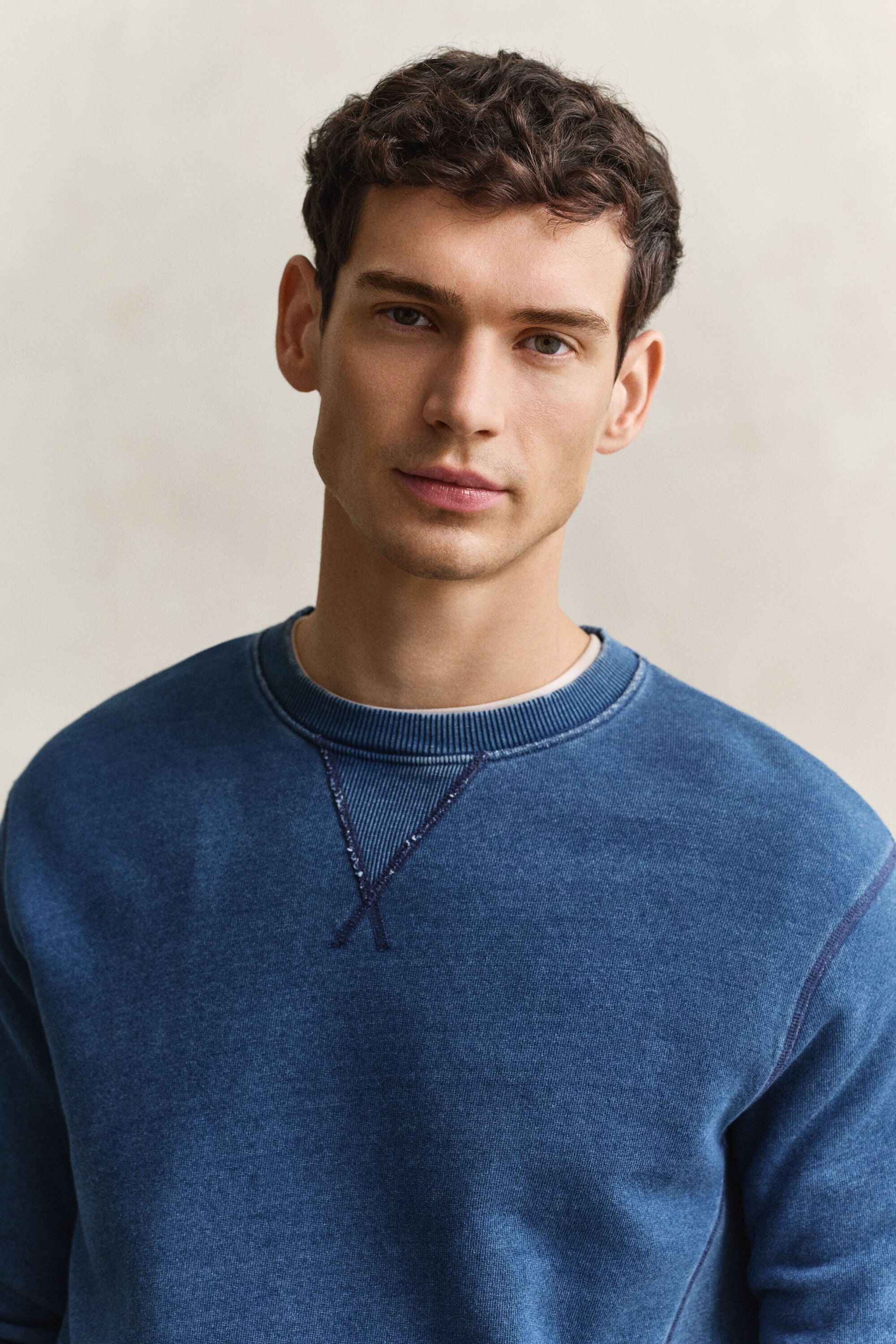 Indigo Rundhals-Sweatshirt