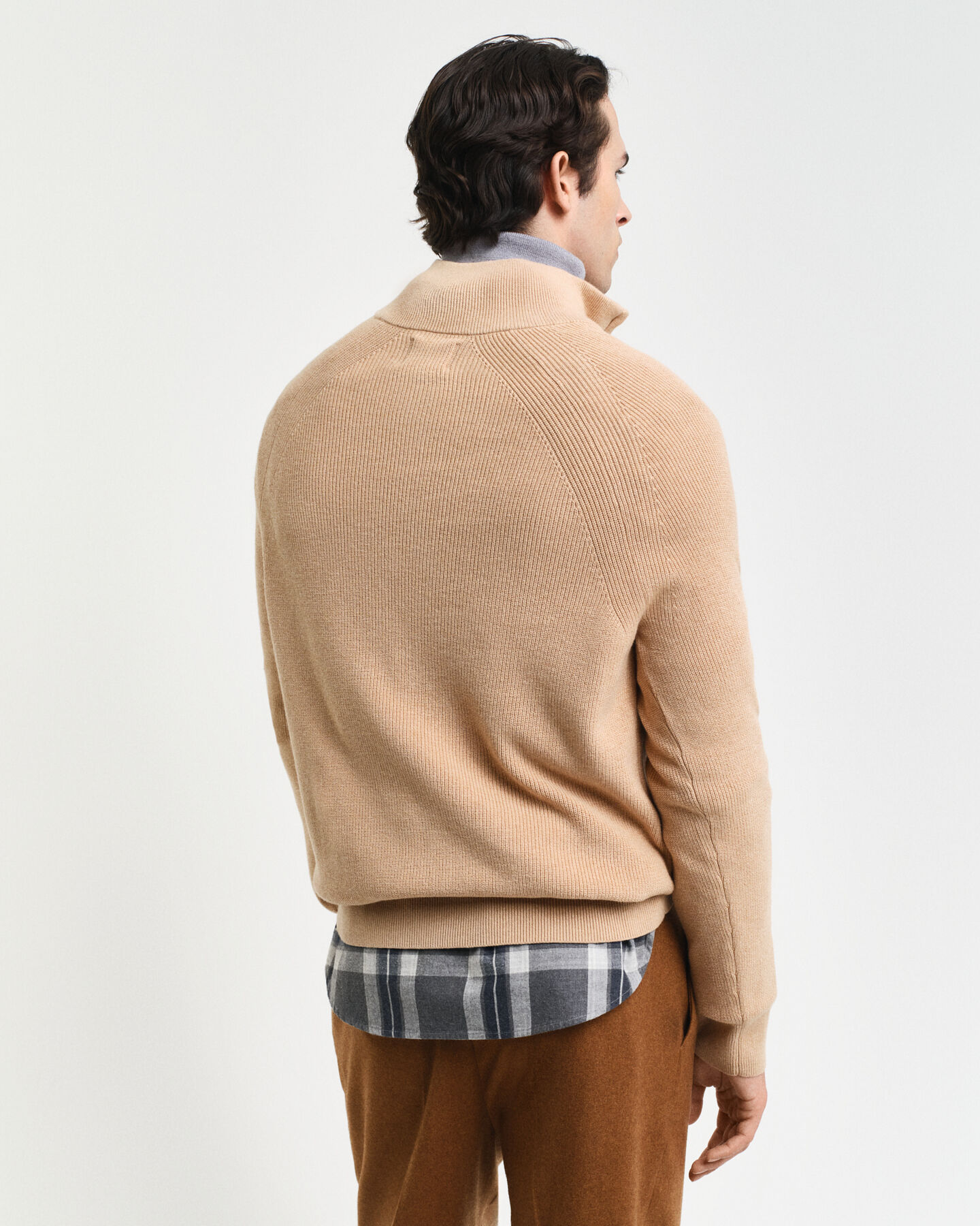 Gerippter Troyer aus Baumwoll-Woll-Gemisch