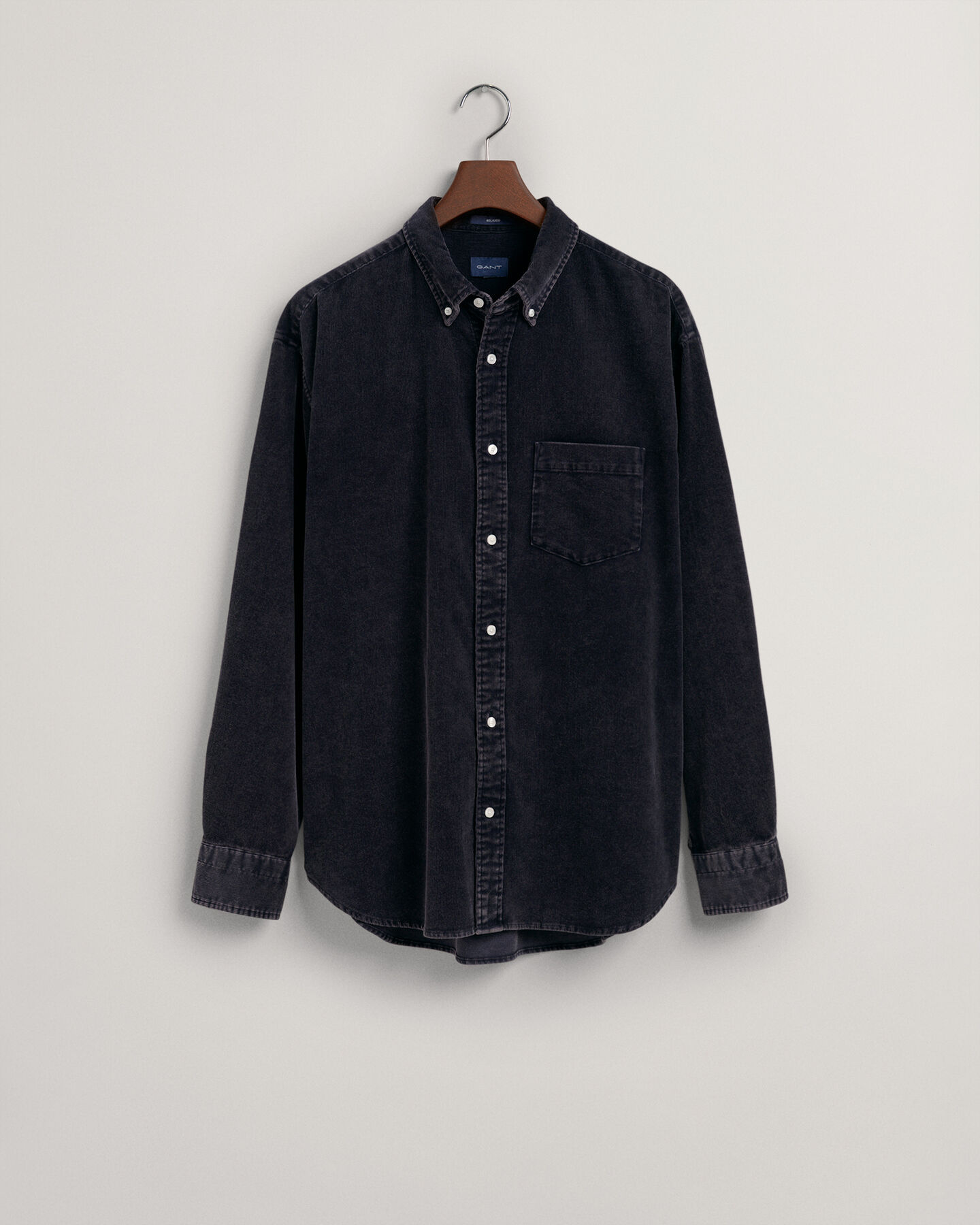 Relaxed Fit Cordhemd in ausgeblichener Optik