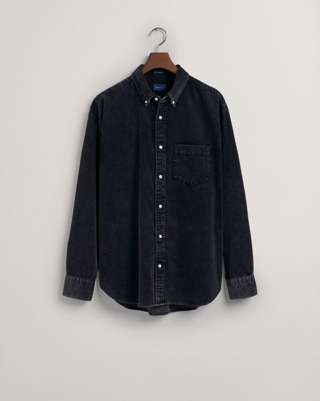 Relaxed Fit Cordhemd in ausgeblichener Optik