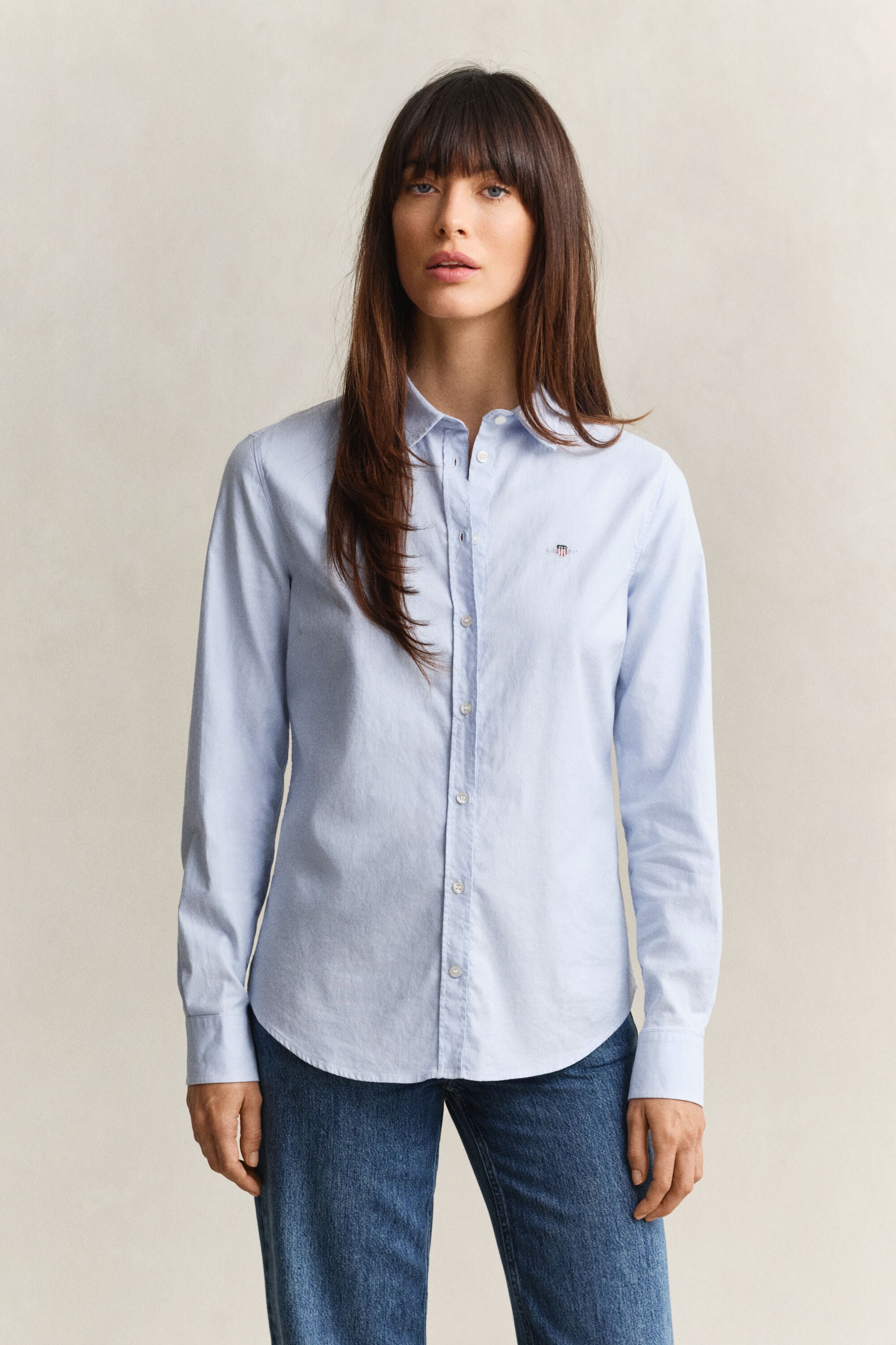 Classic Slim Fit Oxford-Bluse mit Stretch