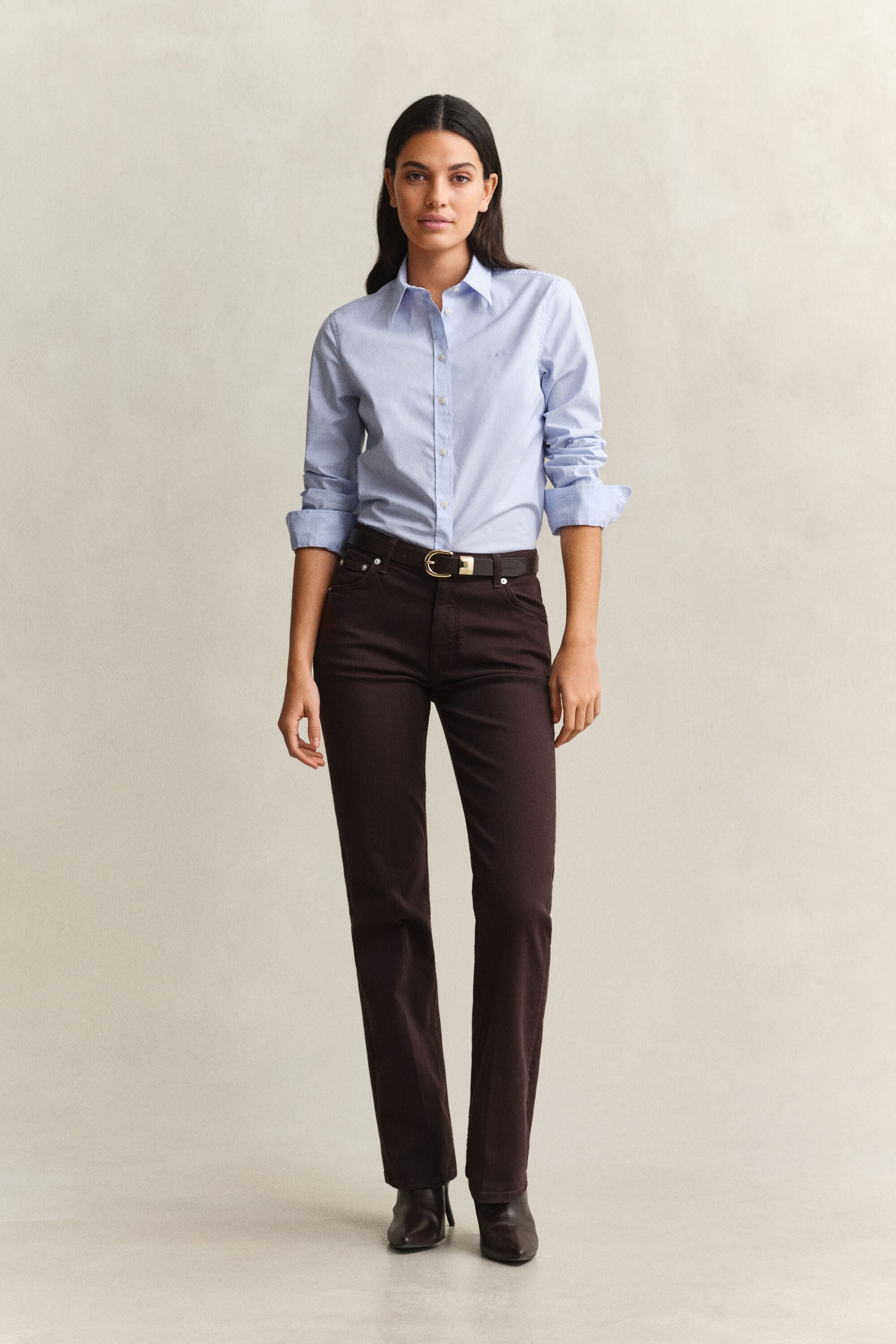 Farbige Slim Fit Jeans mit ausgestelltem Bein