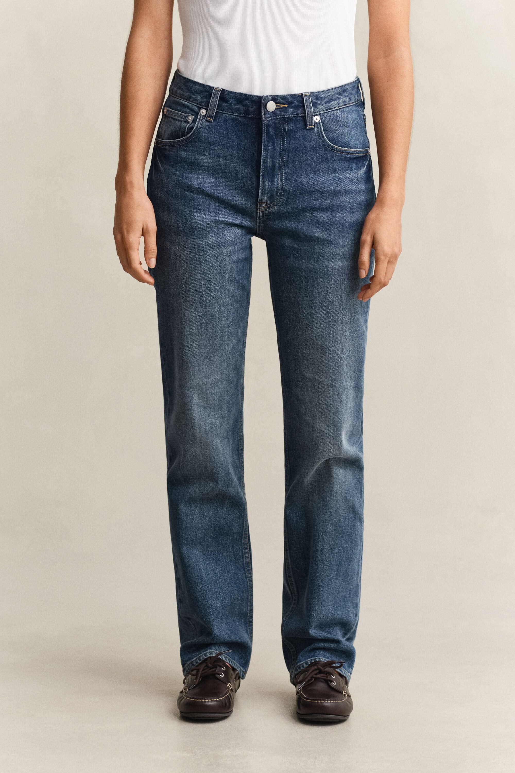 Stretch-Jeans mit geradem Bein