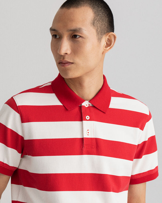 Barstripe Piqu&eacute;-Poloshirt mit Print