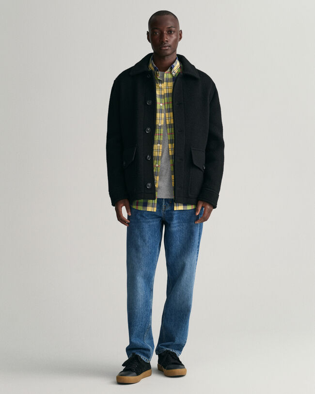 Regular Fit Popeline Hemd mit gro&szlig;em Karo