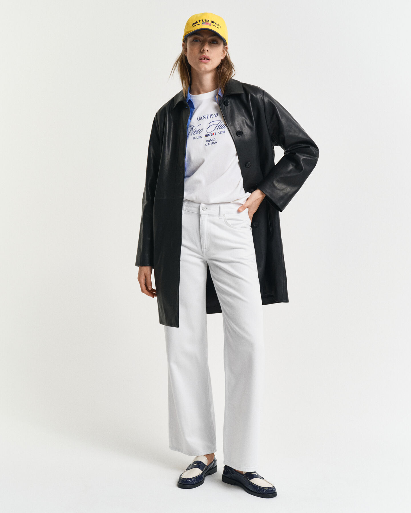 Weiße Relaxed Fit Jeans mit geradem Bein