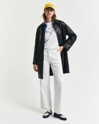 Weiße Relaxed Fit Jeans mit geradem Bein