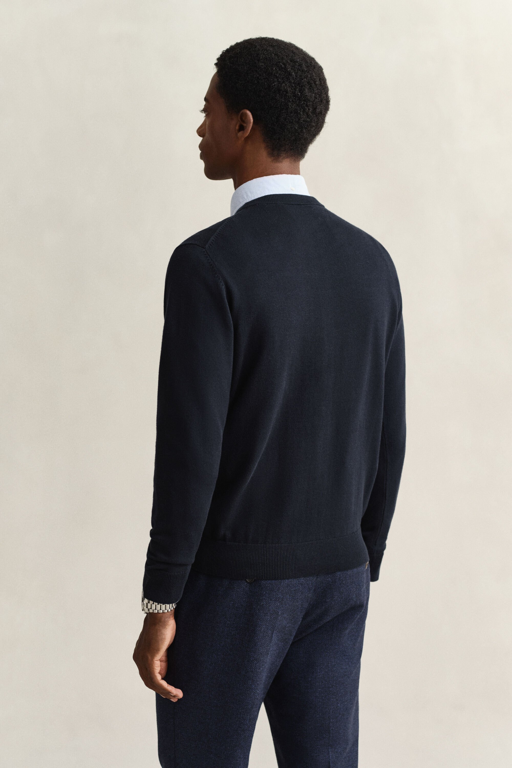 Rundhalspullover aus Baumwolle