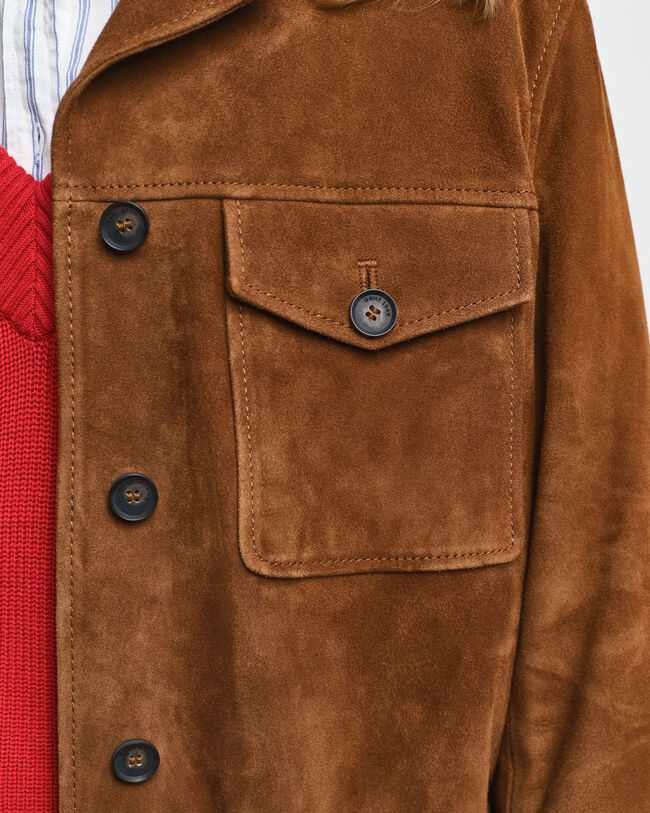 Relaxed Fit Blazer aus Veloursleder