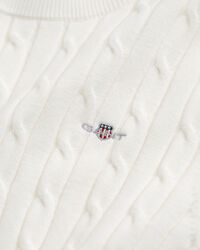 Zopfstrick-Pullover aus Stretch-Baumwolle