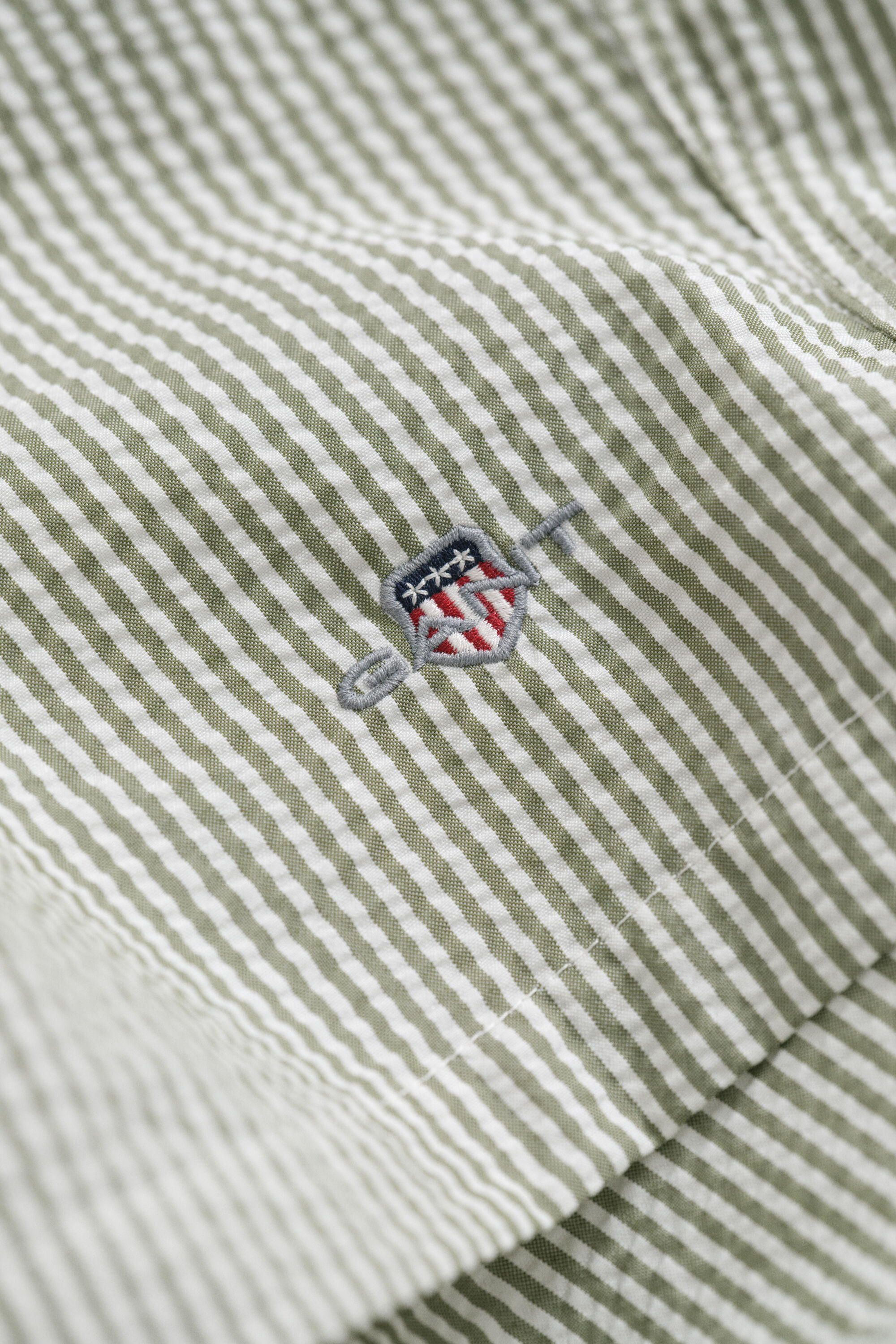 Gestreifte Seersucker Badeshorts