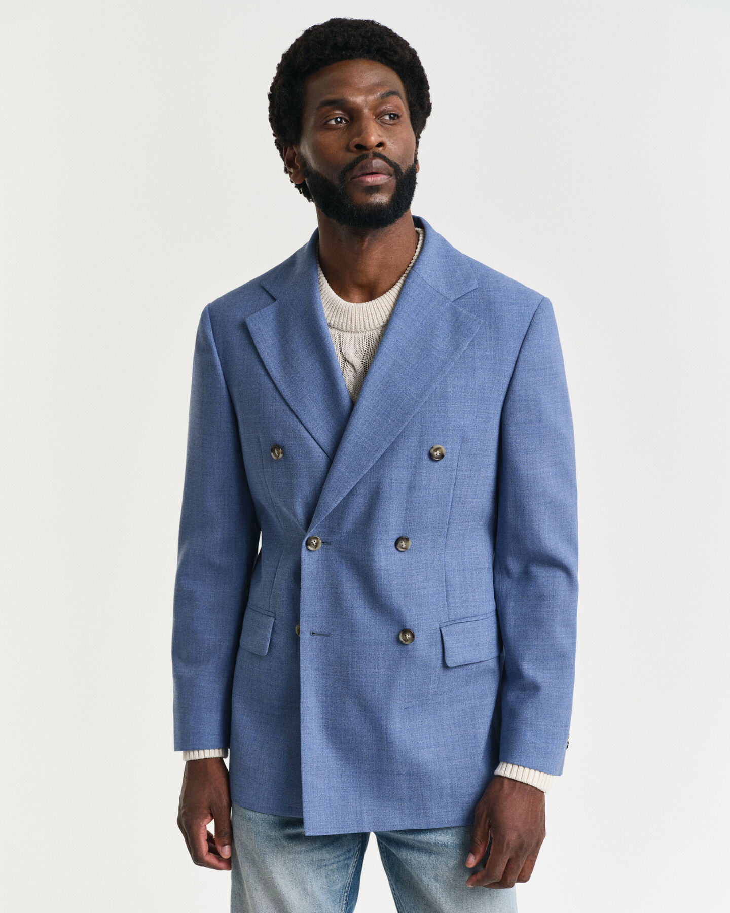 Relaxed Fit Anzugsakko aus Mouliné-Wolle