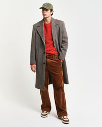 Boucl&eacute; Rundhalspullover aus Wolle