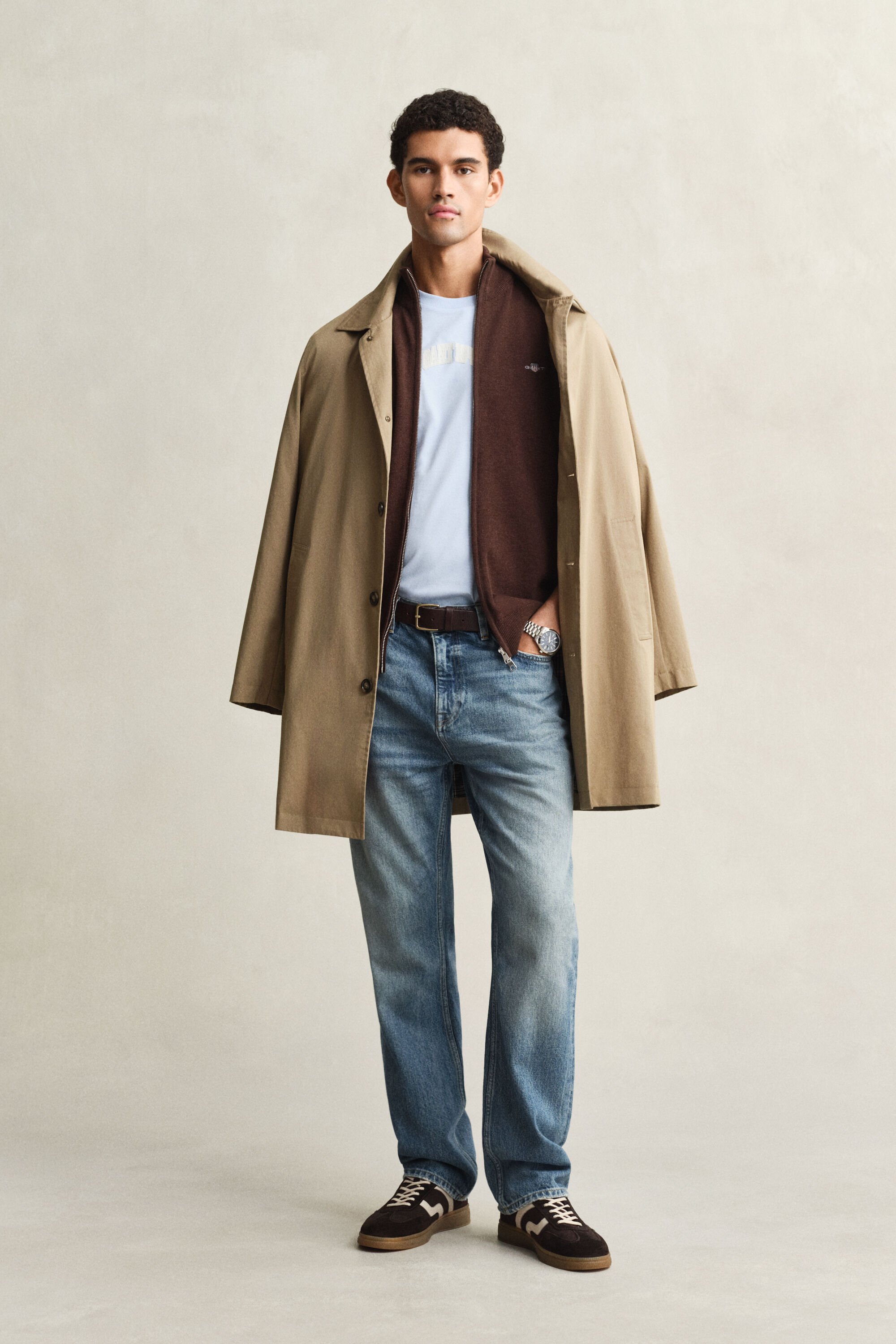 Casual Cotton Strickjacke mit Reißverschluss