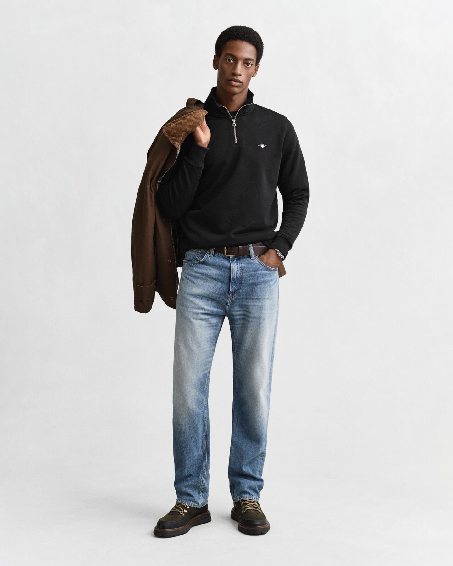 Shield Sweatshirt mit halblangem Reißverschluss