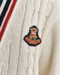 Gant Varsity V-Neck Zopfstrick Strickjacke