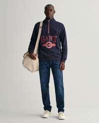 Retro Crest Sweatshirt mit Reißverschlusskragen