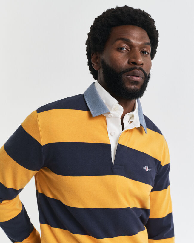 Gestreiftes Heavy Rugger mit Chambray-Kragen