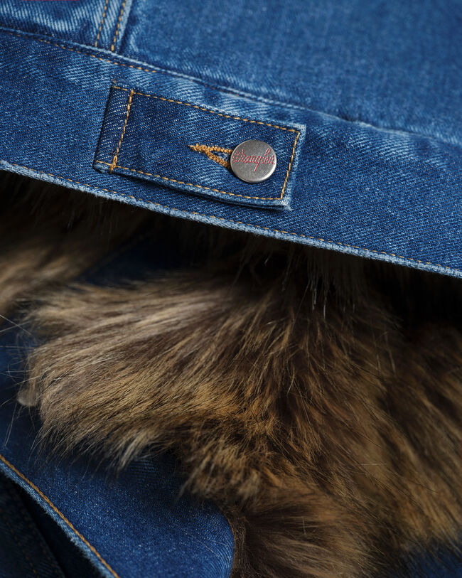Wrangler x GANT Jeansjacke mit Kunstfell