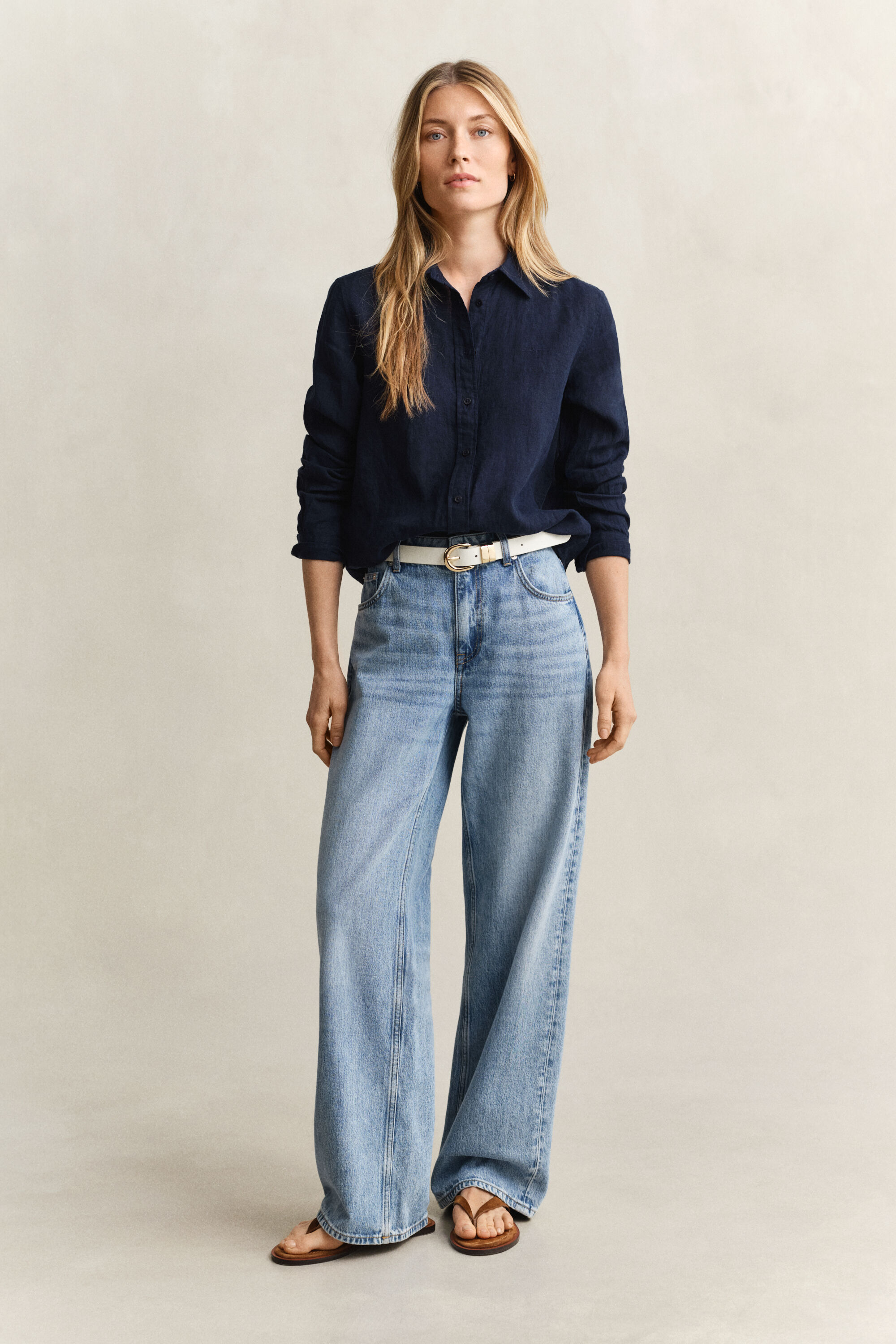 Regular Fit Leinen Bluse