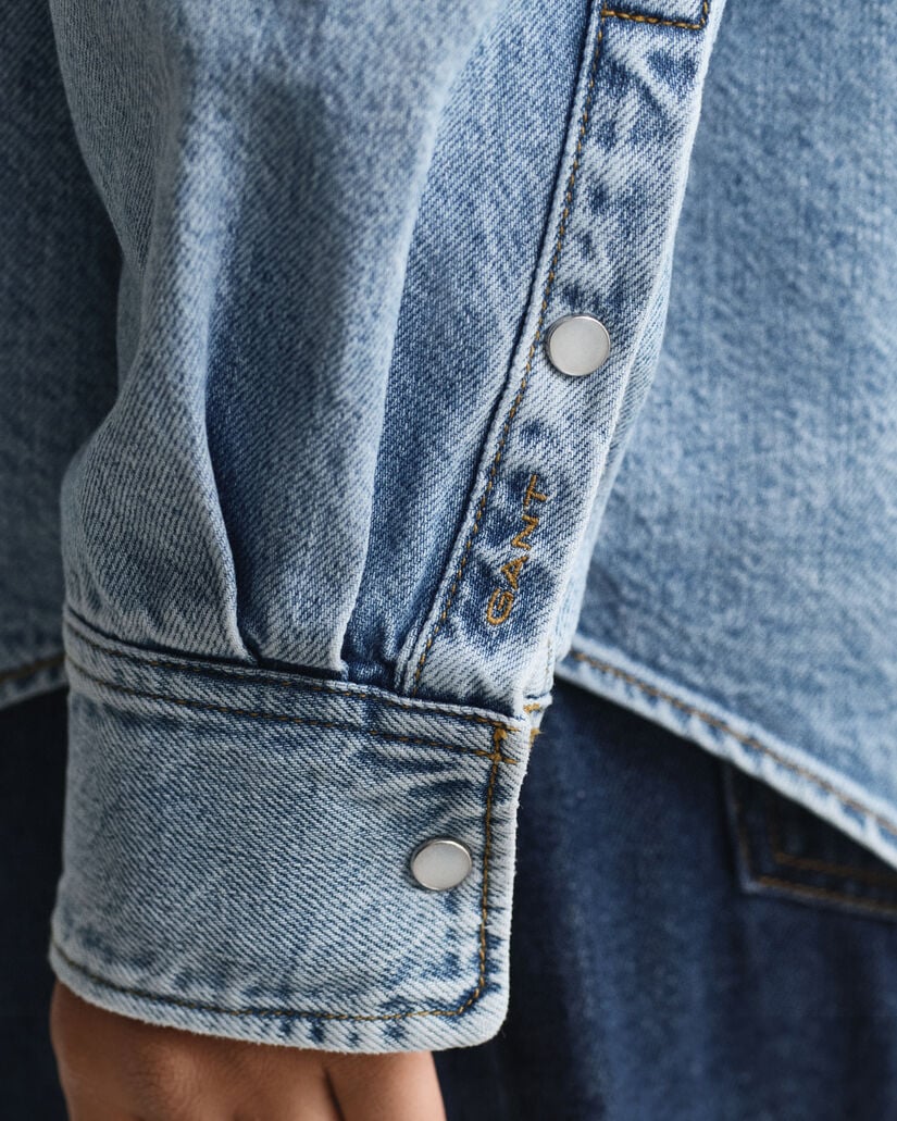 Relaxed Fit Jeansbluse