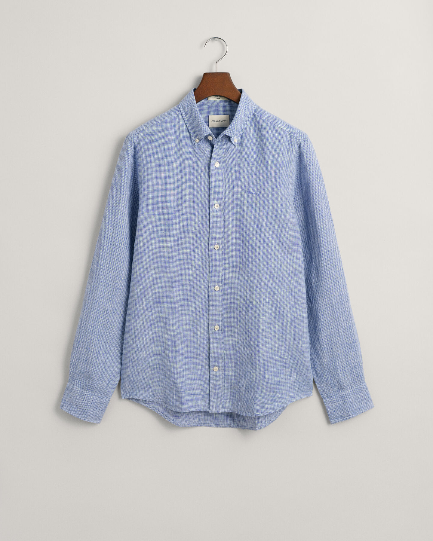 Slim Fit Leinen Hemd im Hahnentrittmuster