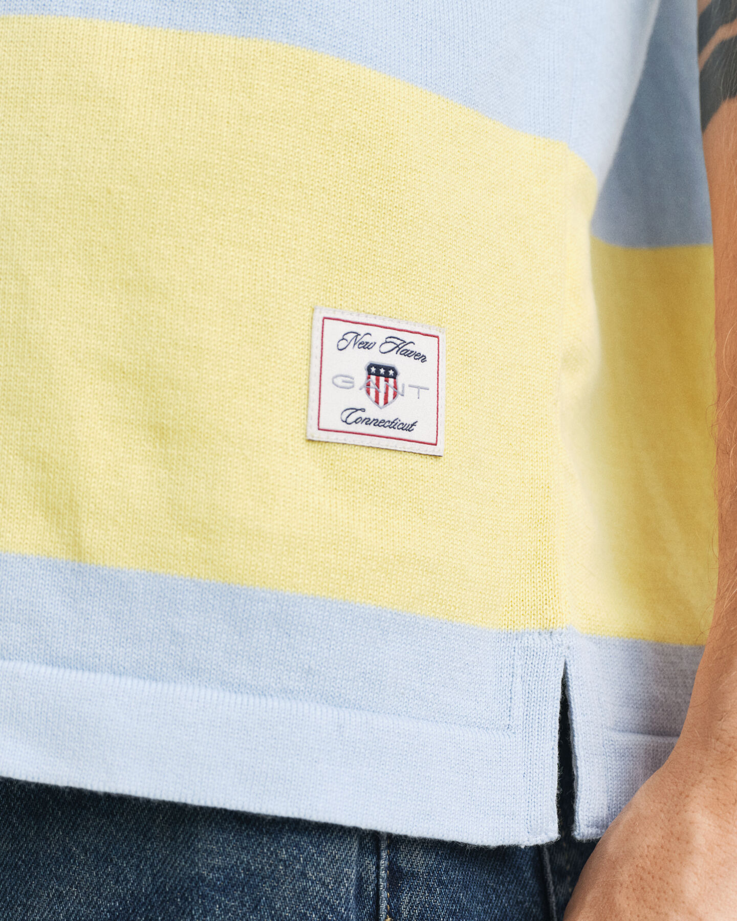 Poloshirt aus Baumwolle mit Streifen