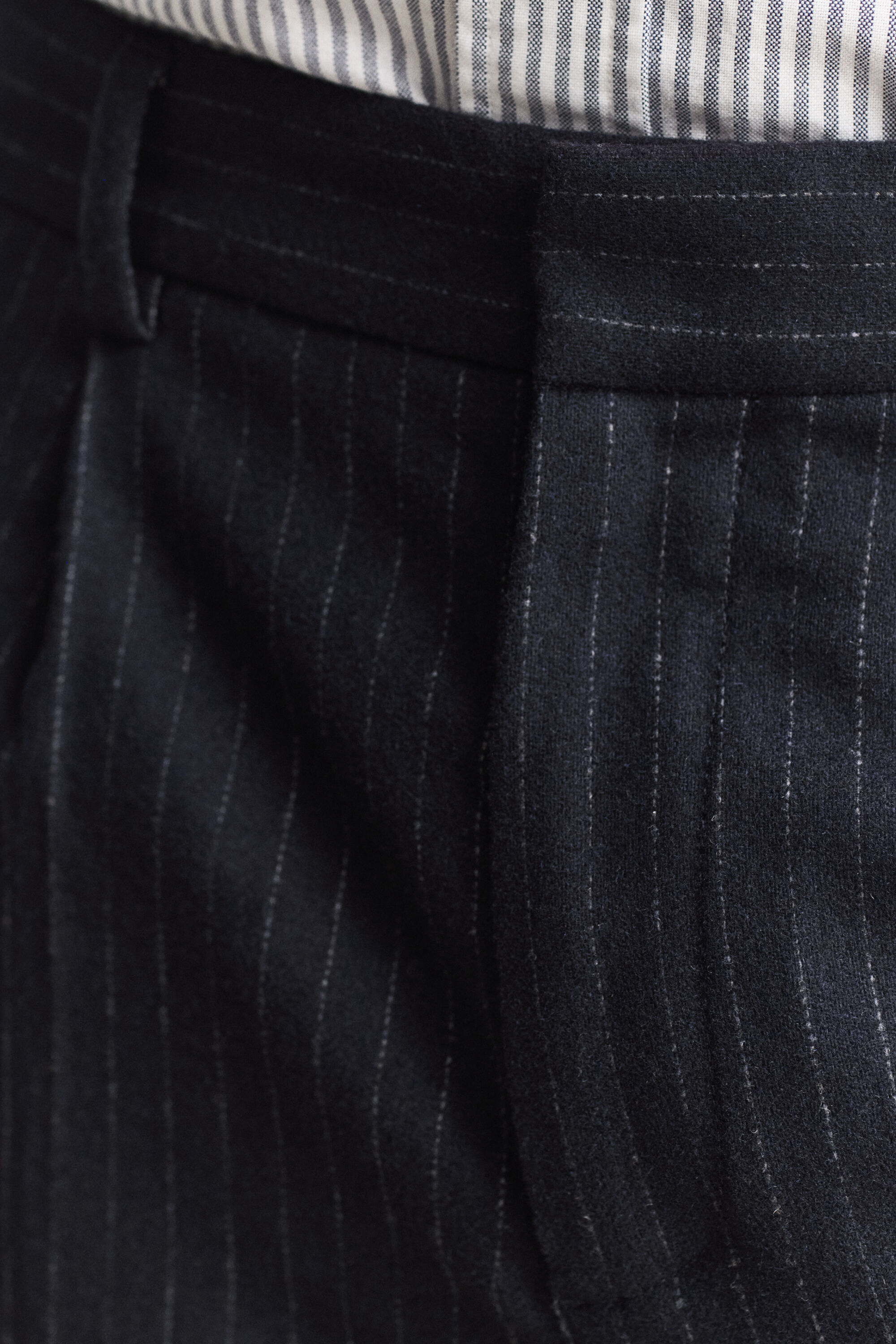 Slim Fit Wollflanellhose