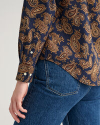Regular Fit Paisley Bluse aus Baumwoll-Voile