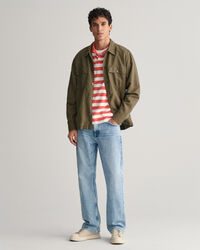 Piqu&eacute; Poloshirt mit breiten Streifen