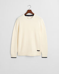 Gerippter Rundhalspullover aus Baumwolle